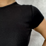 T- shirt girocollo maniche corte LC240321 NERO OFELIA