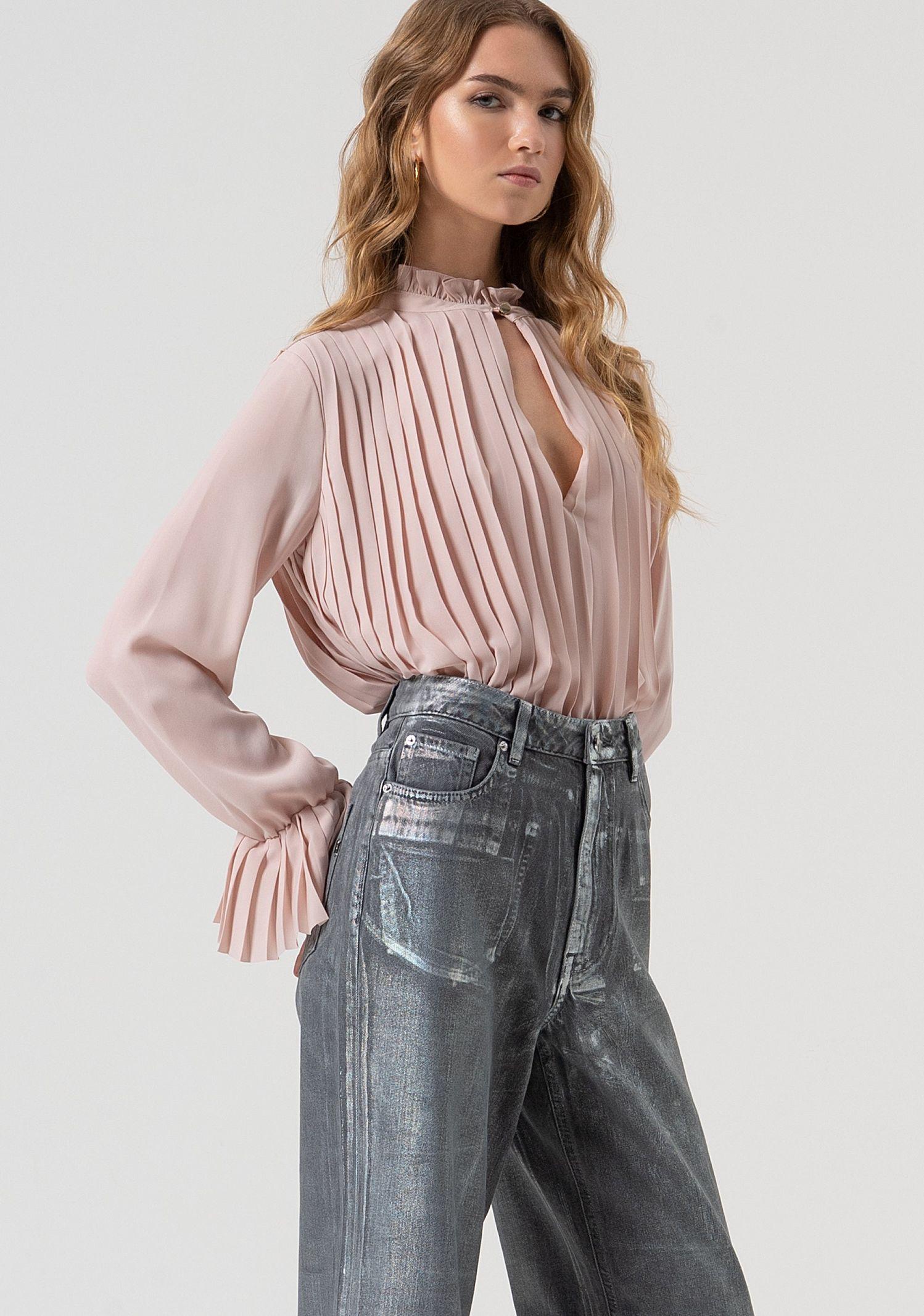 Jeans wide leg spalmato FR25WV2007D419O8 T59 FRACOMINA