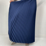 Gonna in raso plissè SK1183 BLU OFELIA