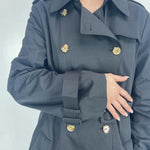 Trench doppio petto con cintura 333 NERO OFELIA