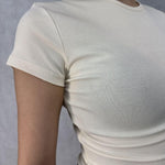 T- sirt girocollo maniche corte LC240321 CREMA OFELIA