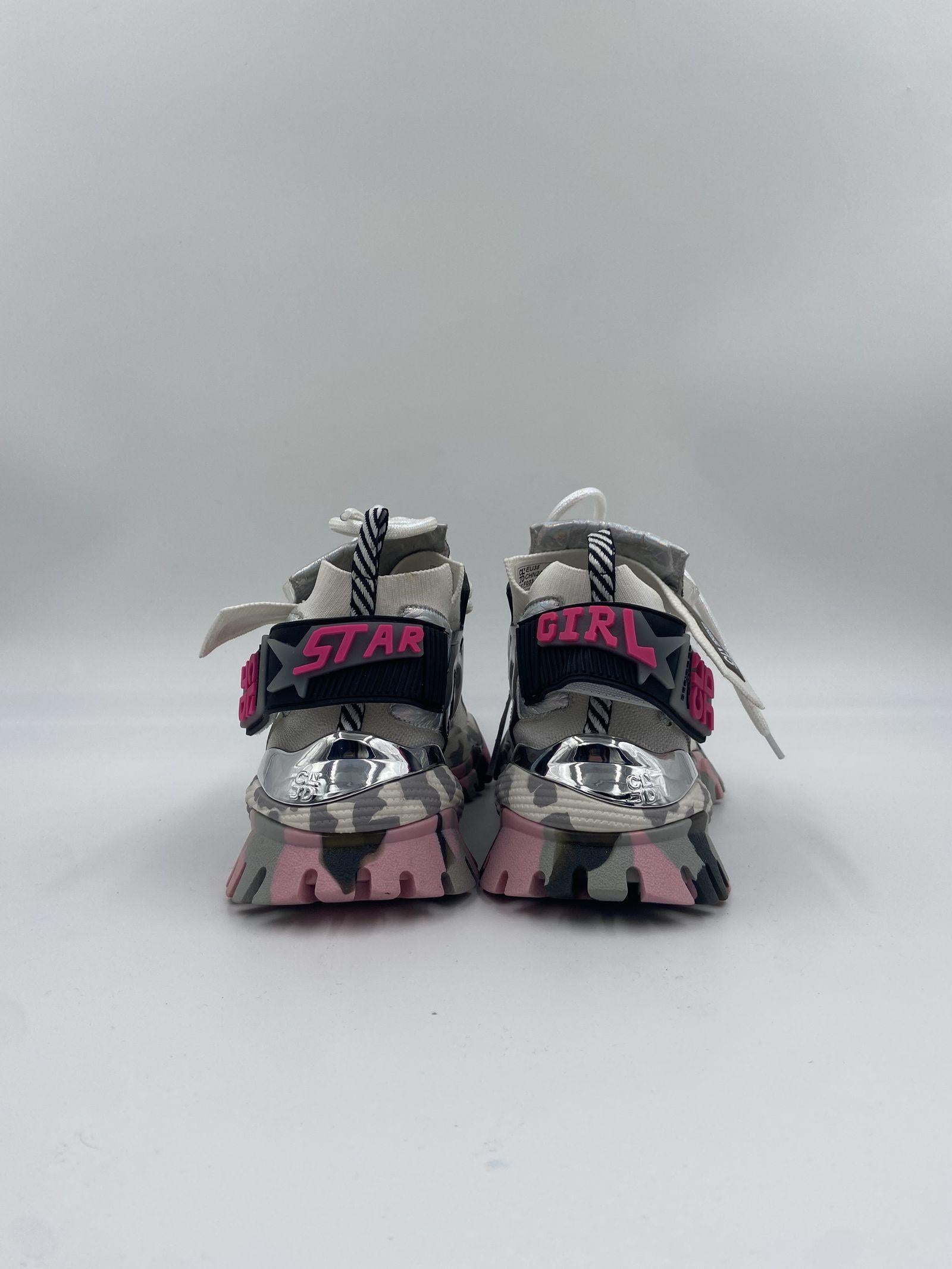 Sneakers grigio rosa e bianco F0331033 BIANCOGRIGIO CLJD