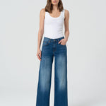 Jeans wide leg con lavaggio medio FP25SV3015D42002 349 FRACOMINA