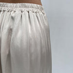 Gonna lunga satinata con elastico in vita 8078 PANNA OFELIA