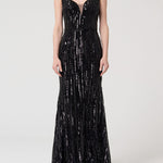 Abito senza maniche lungo in paillettes FQ24WD3014 W53601053 FRACOMINA
