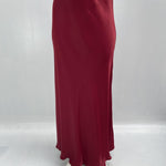 Gonna satinata con passamaneria in vita 887613 BORDEAUX OFELIA