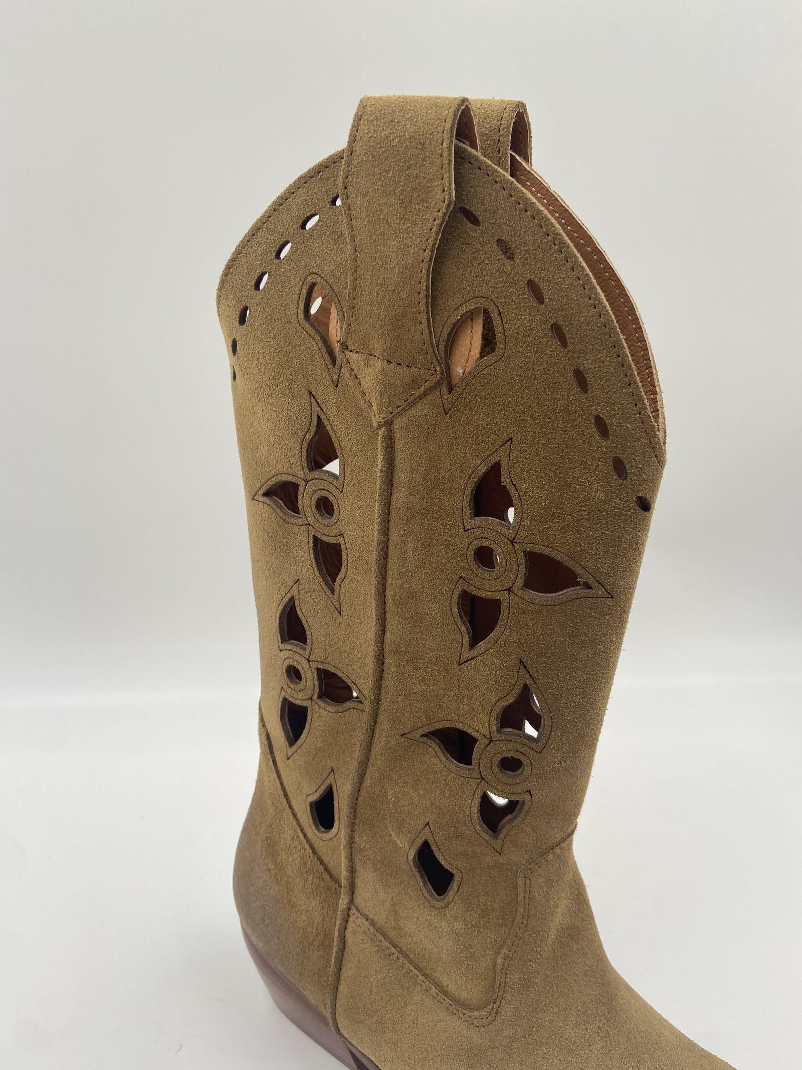 Stivaletto texano in camoscio 1719 CAMMELLO CHIARINI