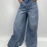 Jeans vita alta e gamba larga LAF184 DENIM OFELIA