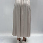 Gonna lunga satinata con elastico in vita 8078 PANNA OFELIA