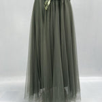 Gonna lunga in tulle MK04.015 VERDE OFELIA