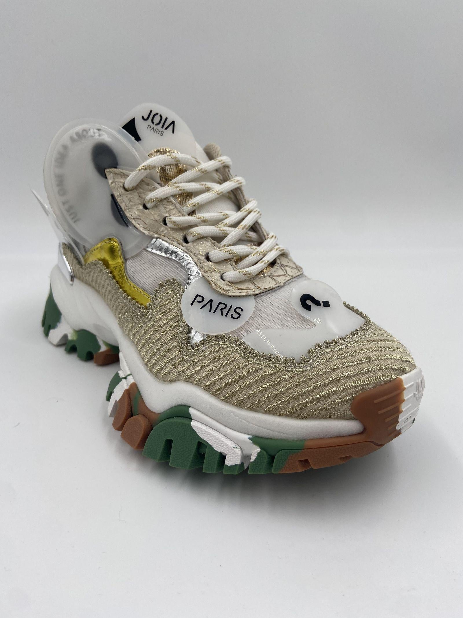 Sneakers bianco e oro F033A0101 01 JOIAPARIS