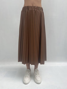 Gonna plissè effetto pelle