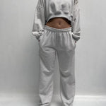 Felpa corta con stella argento A1277 GRIGIO OFELIA