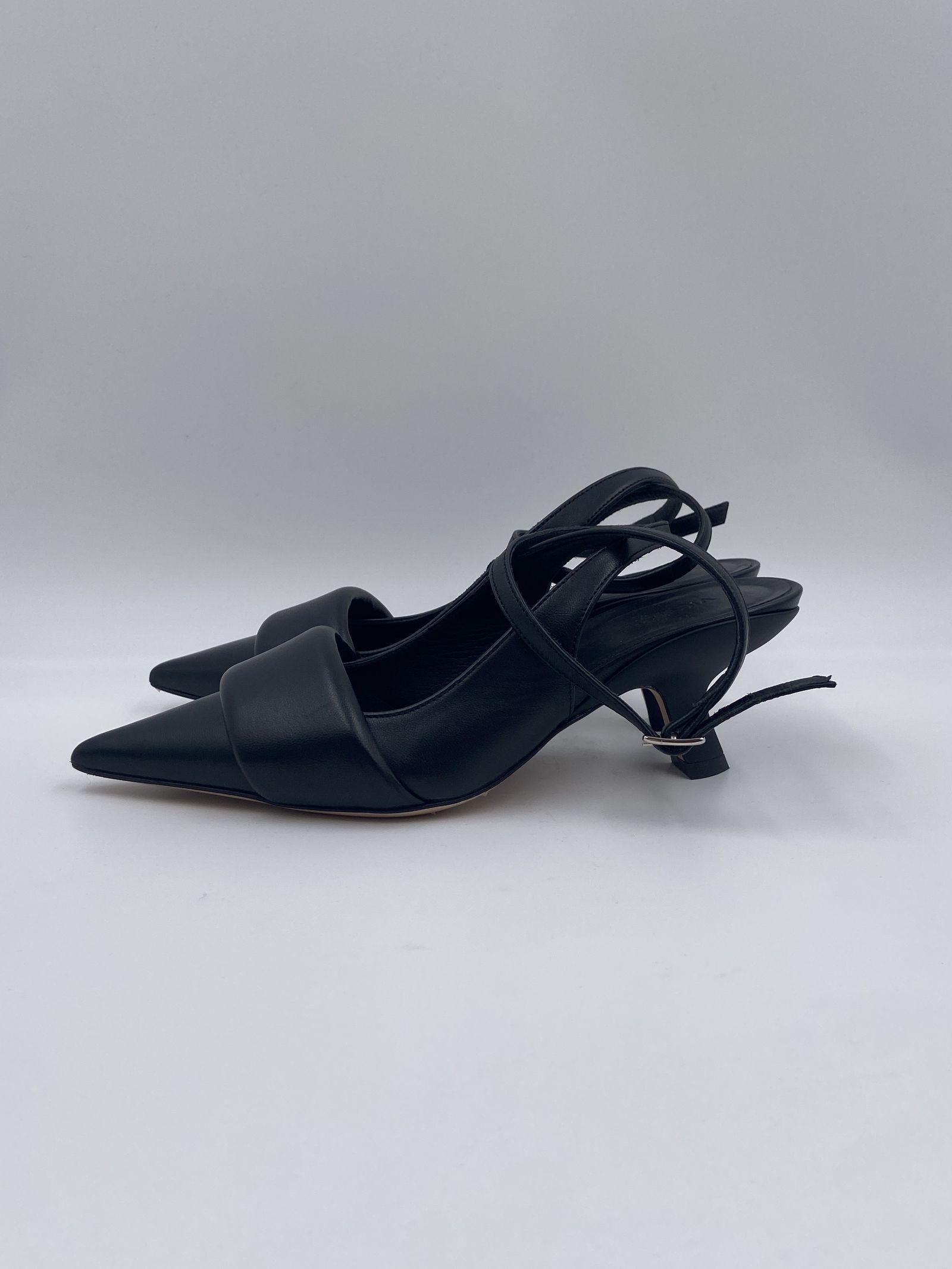 Sandalo slingback in pelle 1C6500D NERO VIC MATIE'