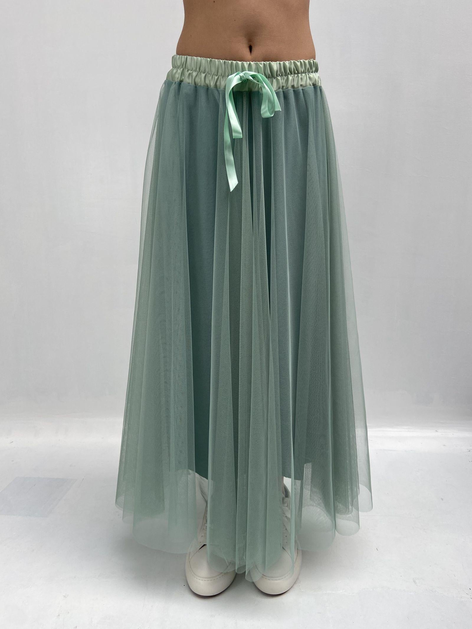 Gonna lunga in tulle MK04.015 ACQUAMARINA OFELIA