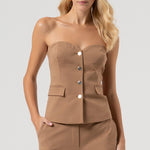 Top bustier in punto Milano FR25WJ5002W72701 093 FRACOMINA