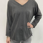 T-shirt scollo a V 2831 ANTRACITE OFELIA