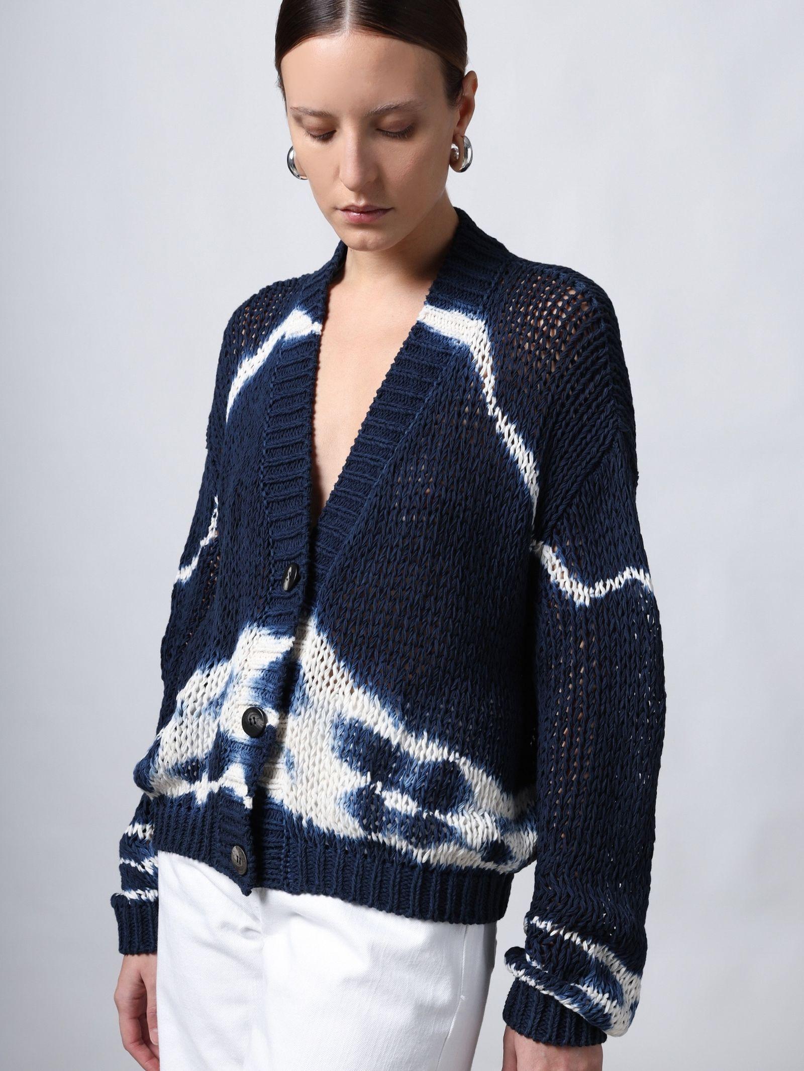 Cardigan tie-dye handmade B42010 B4210 ROBERTO COLLINA