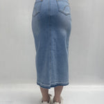 Gonna in denim con spacco davanti 123601JC807 DENIM OFELIA