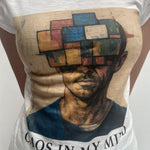 T-shirt con stampa CAOSDONNA BIANCO OFELIA