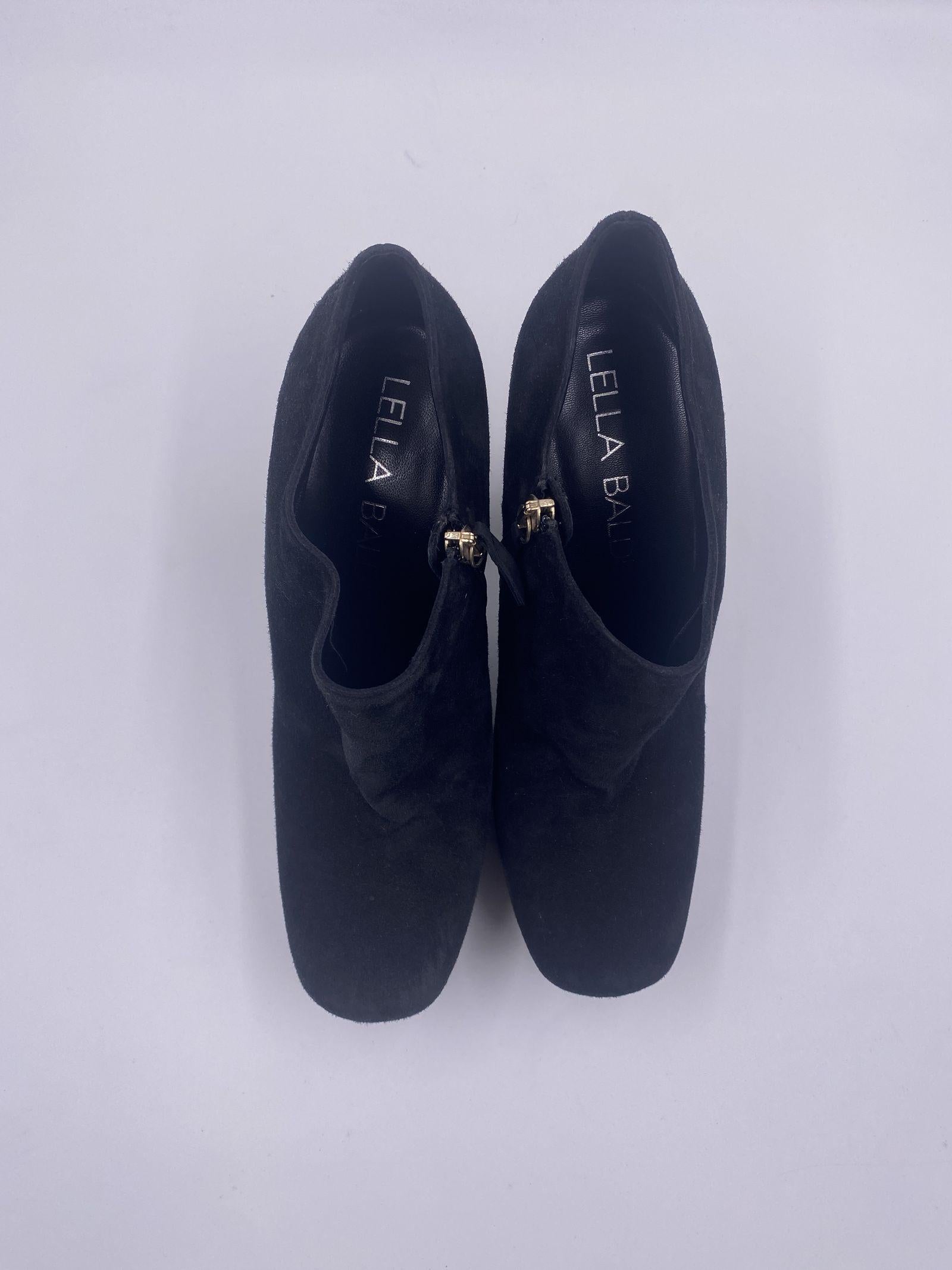 Tronchetto scamosciato con plateau LB645 NERO LELLA BALDI