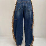 Jeans con frange LAF271PLUS DENIM OFELIA