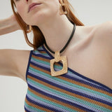 Collana dorata con laccio nero LS2503050 0M2 LOLA
