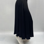 Gonna lunga satinata con elastico in vita 8078 NERO OFELIA