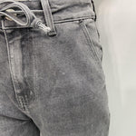 Jeans mom fit con coulisse LAF264 GRIGIO OFELIA
