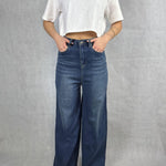 T- shirt corta girocollo con strass LC240341 BIANCO OFELIA