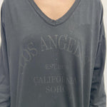 T-shirt stampa Los Angeles 2831LOSANGELES NERO OFELIA