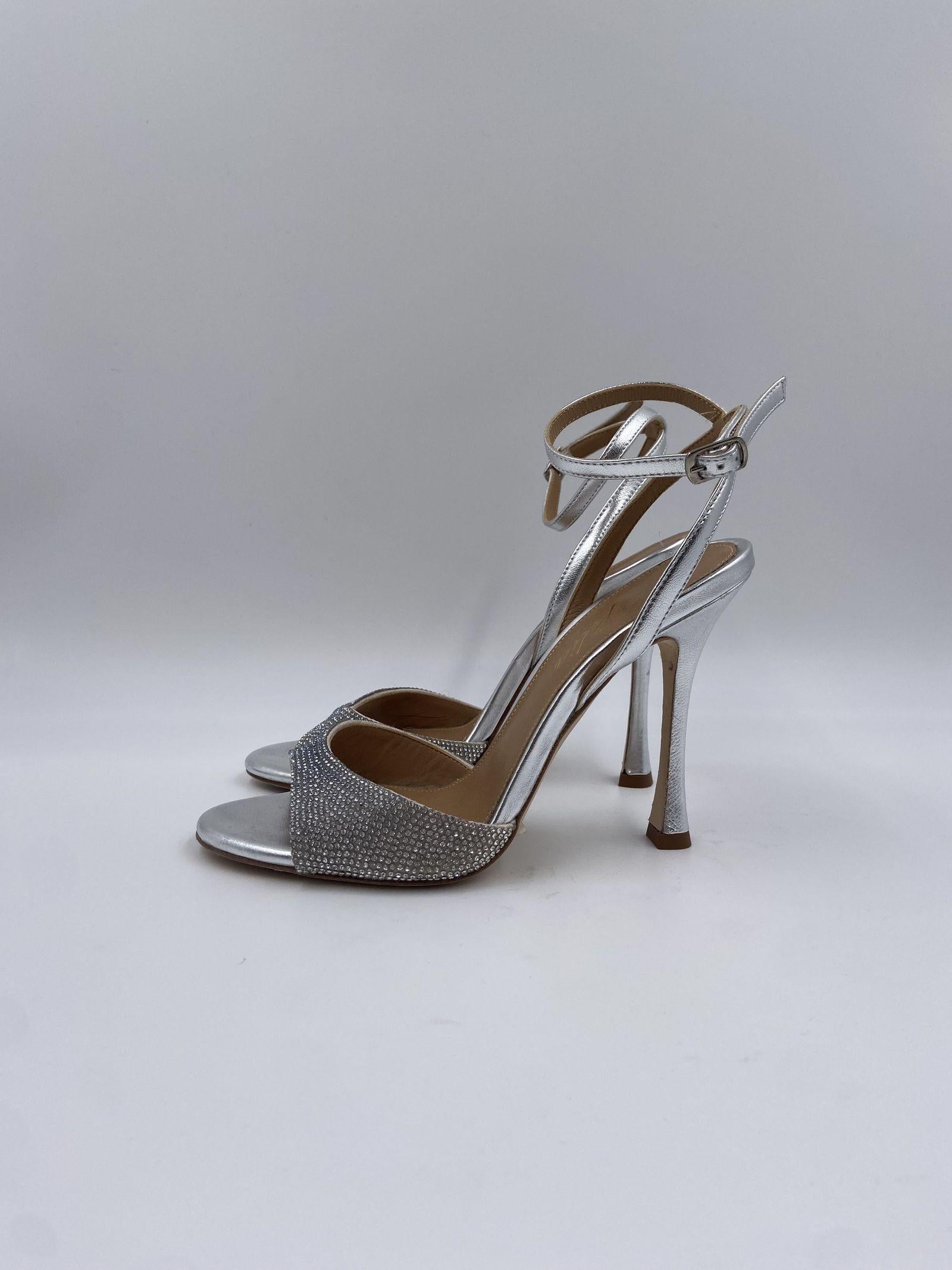 Sandalo aperto con mini strass H2286 ARGENTO OFELIA