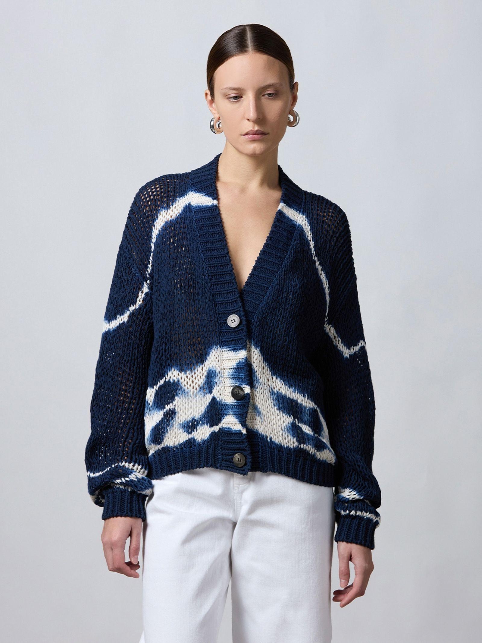 Cardigan tie-dye handmade B42010 B4210 ROBERTO COLLINA