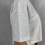 T- shirt girocollo con strass L8586 MELANGE OFELIA