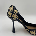 Sandalo in raffia con apertura laterale H2237 NEROBEIGE OFELIA