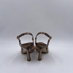 Slingback con dettaglio rete e perline 2528 BRONZO OFELIA