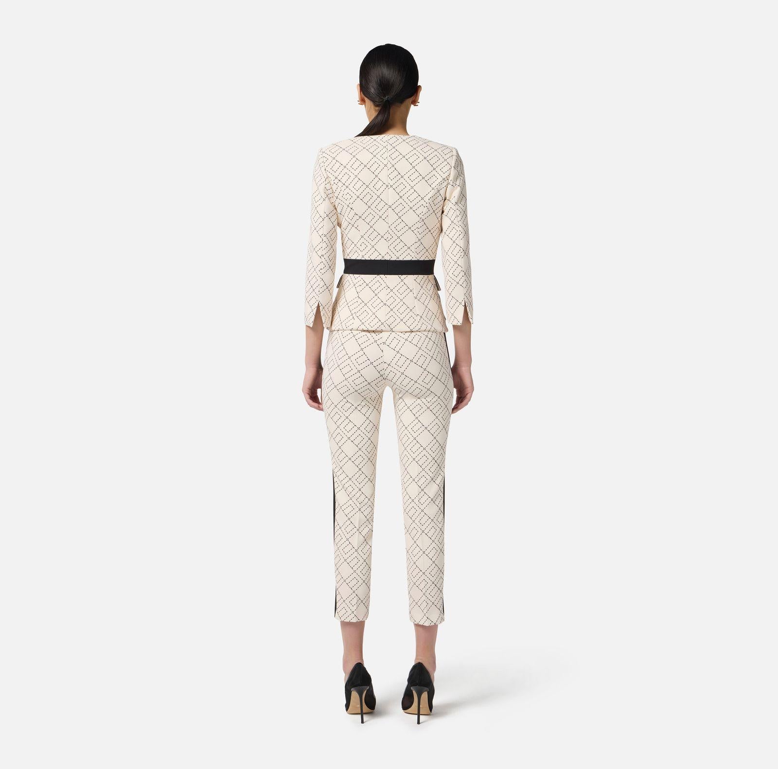 Giacca bicolor in doppio crepe GIS0156E2 EF1 ELISABETTA FRANCHI