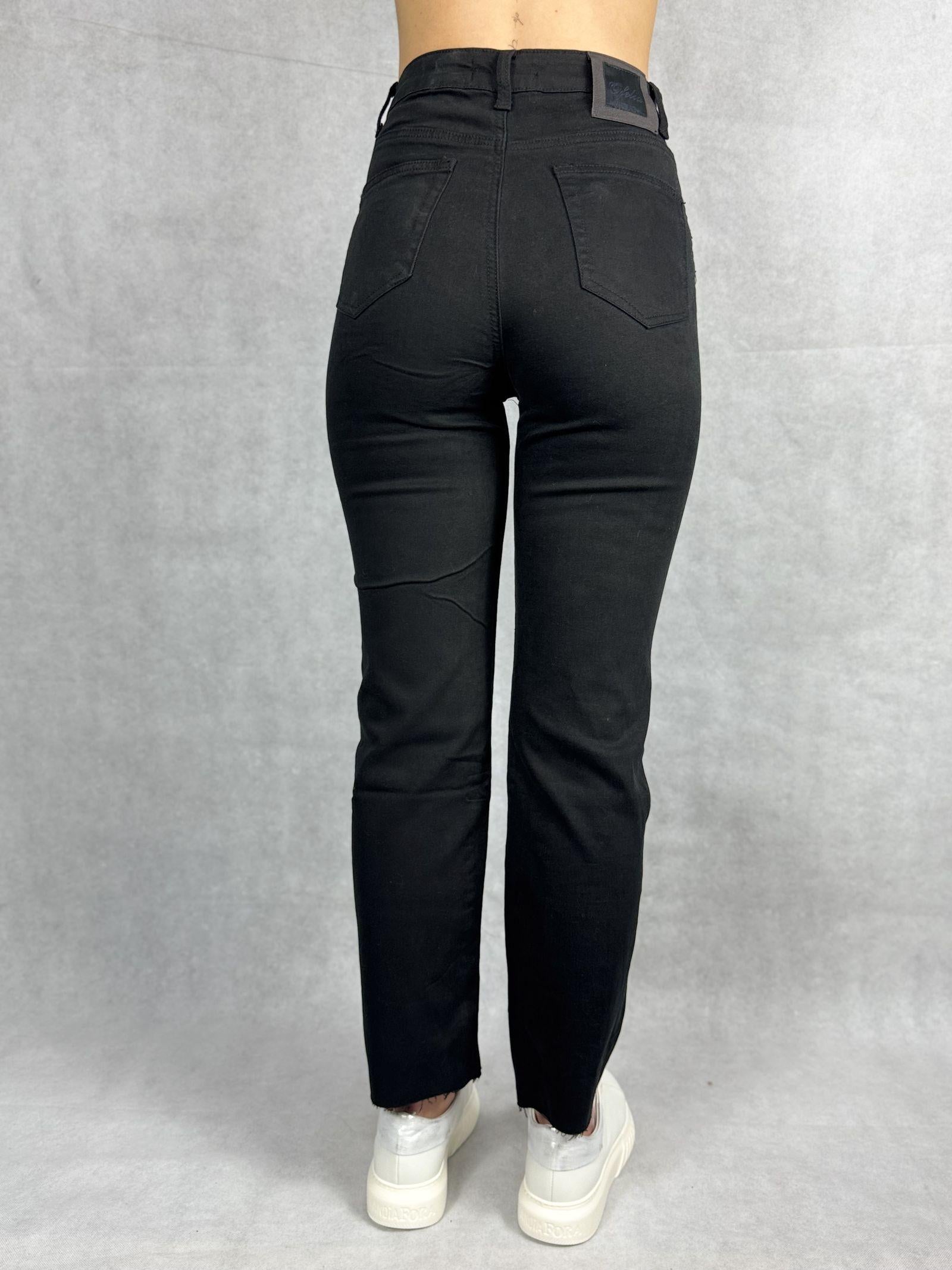 Jeans regular vita alta 12181 NERO OFELIA