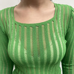 Maglia trasparente maniche lunghe 25002 VERDE OFELIA