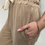 Pantalone gamba ampia Z6034 BEIGE OFELIA
