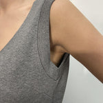 Abito lungo scollo a V D1187 GRIGIO OFELIA