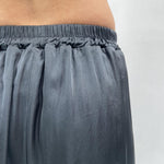 Gonna lunga satinata con elastico in vita 8078 GRIGIO OFELIA