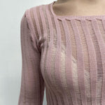 Maglia trasparente maniche lunghe 25002 ROSA OFELIA