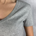 T- shirt basica scollo a V L5560 MELANGE OFELIA