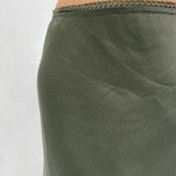 Gonna satinata con passamaneria in vita 887613 VERDE OFELIA