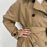 Trench lungo doppio petto B9322 CAMMELLO OFELIA