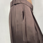 Gonna in raso con pieghe SK1027 MORO OFELIA