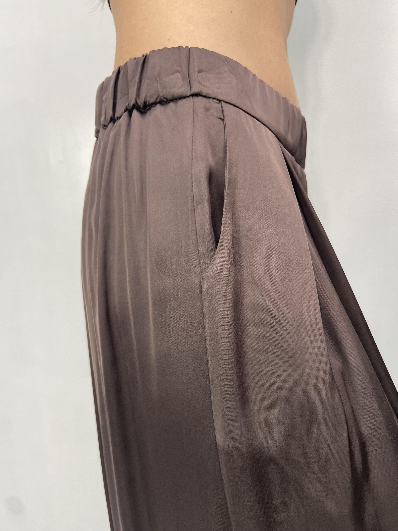 Gonna in raso con pieghe SK1027 MORO OFELIA