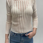 Maglia trasparente maniche lunghe 25002 PANNA OFELIA