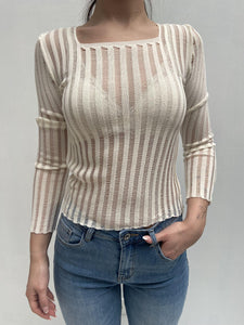 Maglia trasparente maniche lunghe